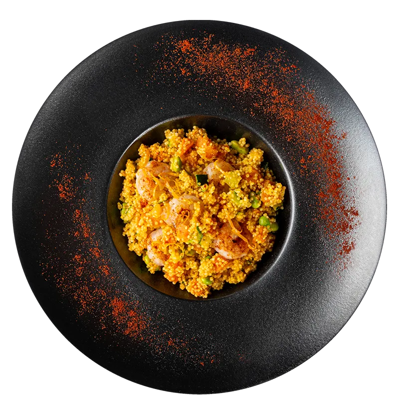 Cous Cous Arcobaleno Con Gamberi